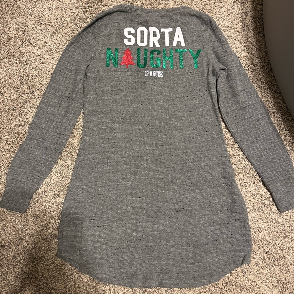 Victoria's Secret PINK Gray Sorta Naughty night gown